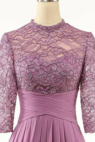 Brautmutterkleid Chiffon Lang mit Spitze