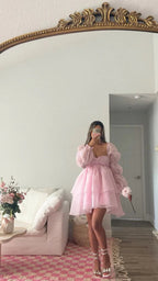 Vestido A-line Rosado Acinturado Vestido Rosado para Baile de Finalistas Y2428