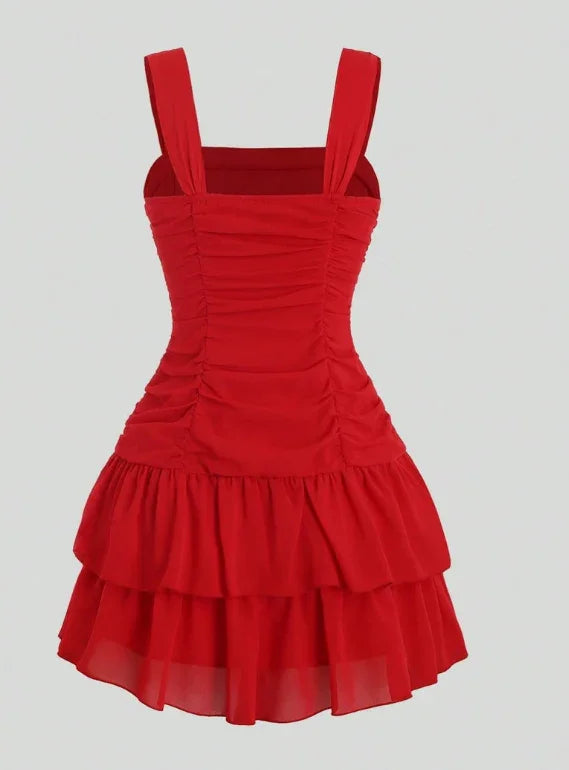 Niedliches A-Linien Kurzes Homecoming-Kleid Ärmelloses Trägerkleid Y1940