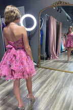 Trägerloses Rüschenkleid im A-Linien-Schnitt für den Homecoming-Abend Y2831