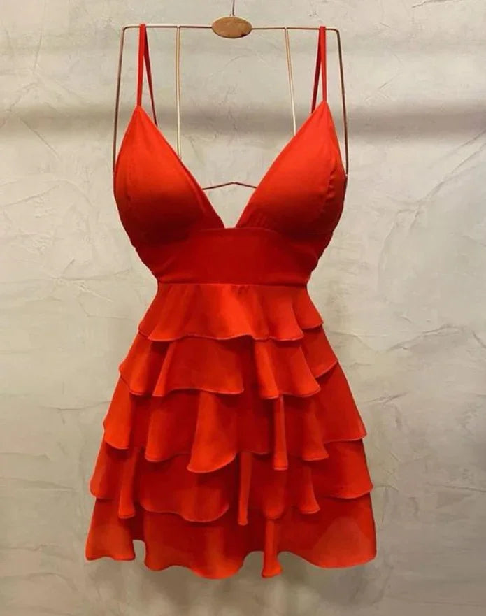 Vestido Curto de Regresso a Casa Nova Coleção Vestido Curto de Festa Y2597