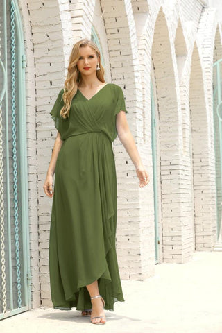 Numbersea  Mother of The Bride Dresses Plus Size V-Neck Floor Length Formal Prom Dress for Wedding Guest 28020