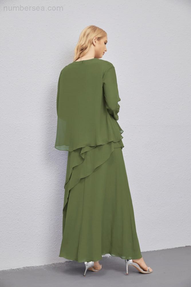 Mother of Bride Dresses with Open Front Lightweight Cardigan Formal Prom Gown  28081