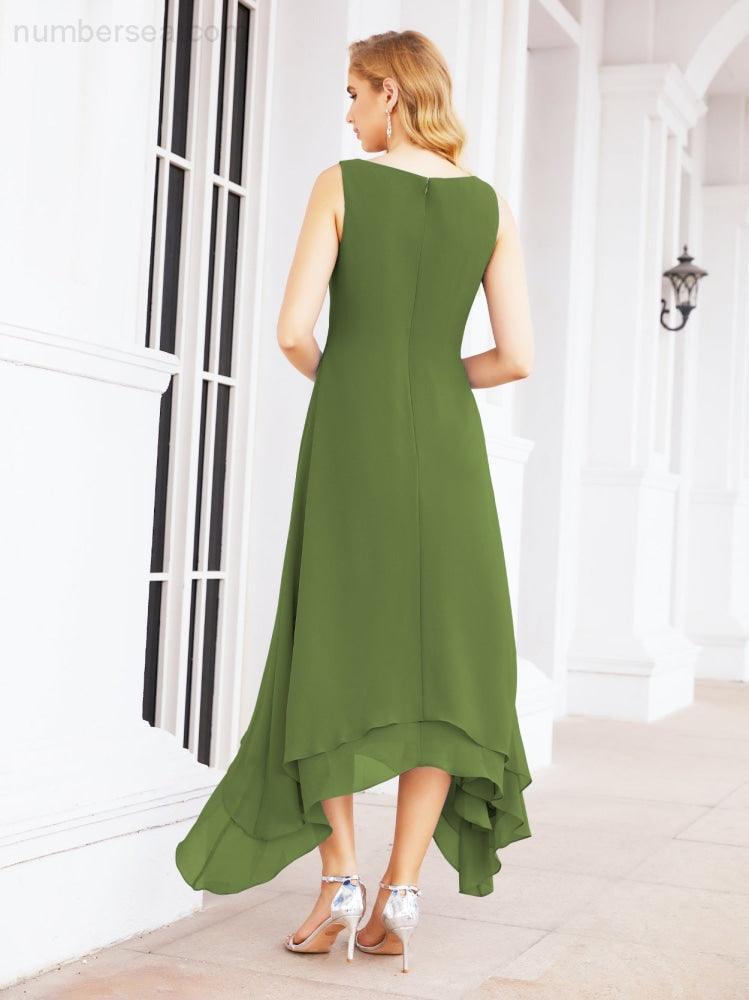 Vestido de festa formal para mãe da noiva, corte A, duas peças, Numbersea 28073 