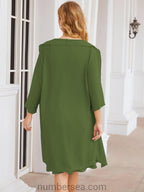 Vestidos para mãe da noiva Numbersea Vestido de baile Vestido casual plissado 28065 