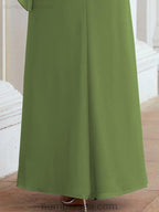 Vestido de festa formal comprido Numbersea com capa e folhos 28026 