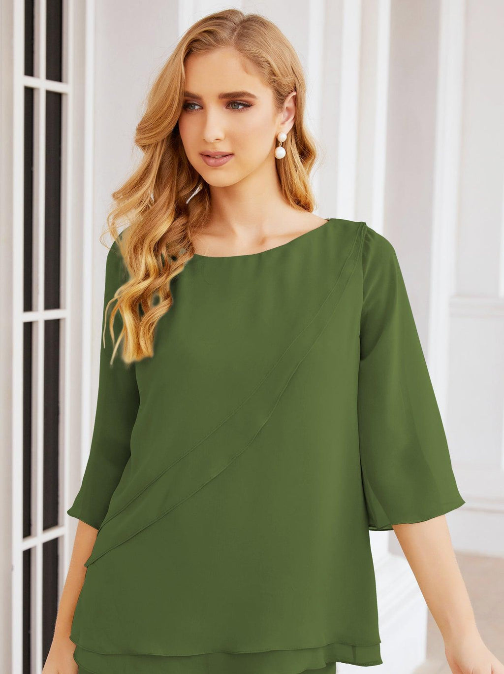 Vestido elegante de 2 peças para mãe da noiva Numbersea, tamanho grande, com folhos, camadas, roupão prateado 28064 