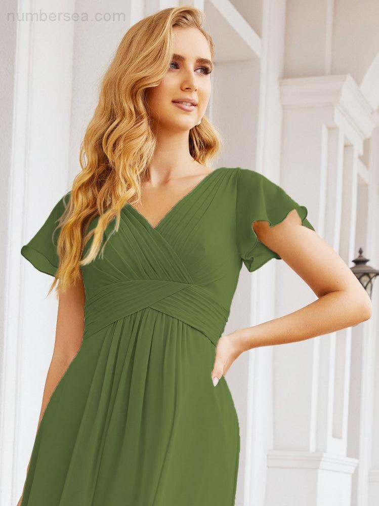 Vestidos de cerimónia de baile Numbersea para mãe da noiva, mangas curtas, vestido de madrinha 28047 