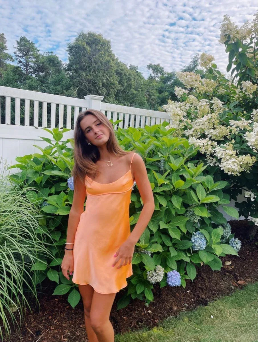 Niedliches Oranges Homecoming-Kleid Zurück In Die Schule Kleid Y2833