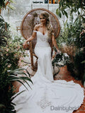 Robe de mariée sirène en tulle et dentelle bretelle tombante Gogerous, DB10267