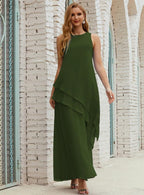 Vestidos longos de chiffon plus size para mãe da noiva, vestido formal de madrinha de casamento, 28019 