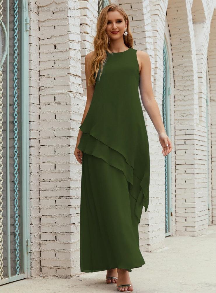 Vestidos longos de chiffon plus size para mãe da noiva, vestido formal de madrinha de casamento, 28019 