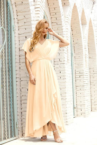 Numbersea  Mother of The Bride Dresses Plus Size V-Neck Floor Length Formal Prom Dress for Wedding Guest 28020