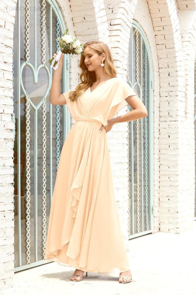 Numbersea  Mother of The Bride Dresses Plus Size V-Neck Floor Length Formal Prom Dress for Wedding Guest 28020