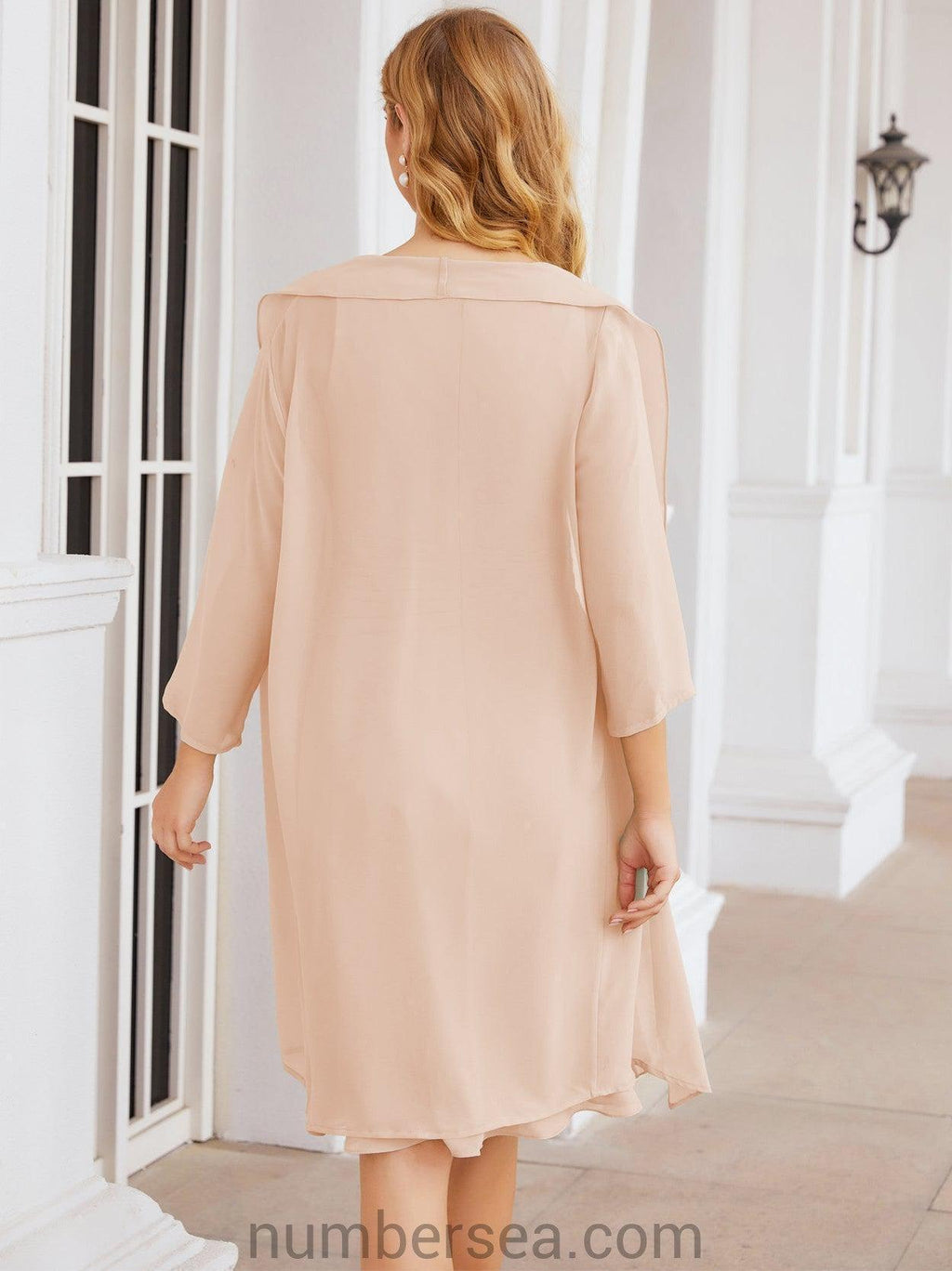 Vestidos para mãe da noiva Numbersea Vestido de baile Vestido casual plissado 28065 