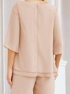 Vestido elegante de 2 peças para mãe da noiva Numbersea, tamanho grande, com folhos, camadas, roupão prateado 28064 