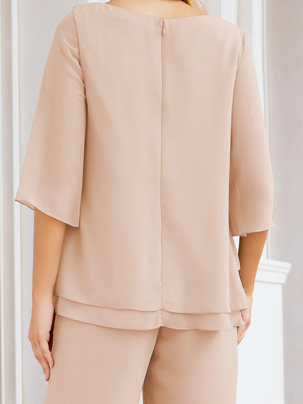 Vestido elegante de 2 peças para mãe da noiva Numbersea, tamanho grande, com folhos, camadas, roupão prateado 28064 