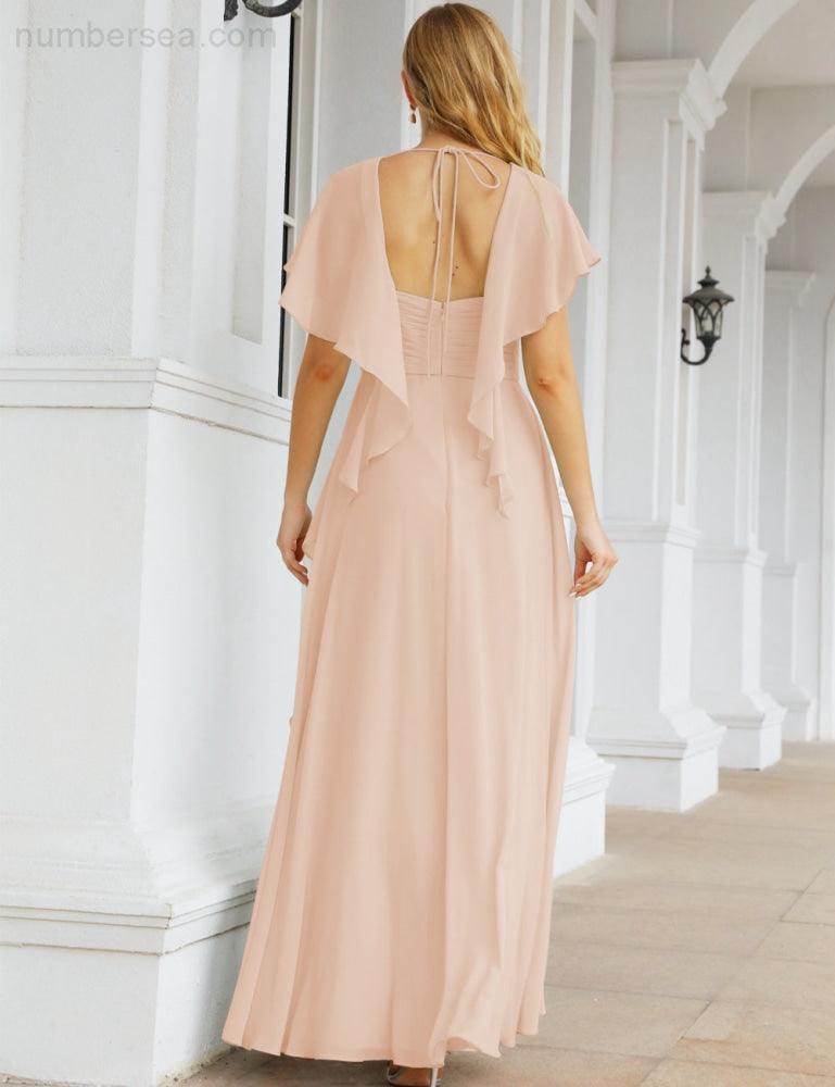 Numbersea Bridesmaid Dresses Backless Formal Prom Gowns for Evening Party Mother of The Bride Dress 28040