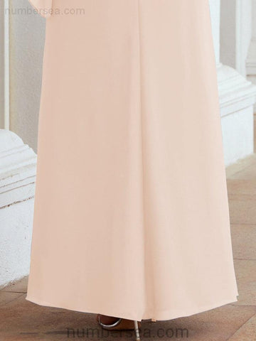 Numbersea Formal Party Gown Dress Long Mother of The Bride Dresses with Ruffle Cape 28026