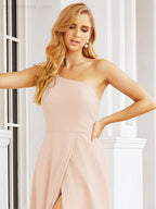Vestidos de baile de cerimónia Numbersea para mulher com um ombro só e fenda lateral para madrinhas e madrinhas 28052 