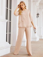 Vestido elegante de 2 peças para mãe da noiva Numbersea, tamanho grande, com folhos, camadas, roupão prateado 28064 