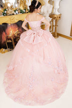 Vestido de baile com decote ombro a ombro floral 3D da Cinderela Couture 8160J