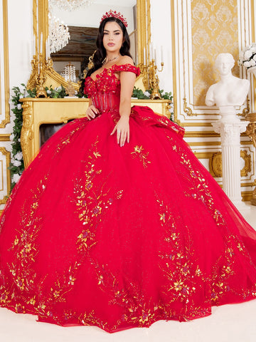 Schulterfreies Ballkleid mit 3D-Blumenmuster von Cinderella Couture 8160J