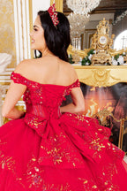 Vestido de baile com decote ombro a ombro floral 3D da Cinderela Couture 8160J