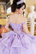 Vestido de baile com decote ombro a ombro floral 3D da Cinderela Couture 8160J