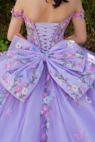 Schulterfreies Ballkleid mit Blumenmuster von Cinderella Couture 8260J