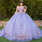 Vestido de baile floral com decote ombro a ombro da Cinderela Couture 8260J