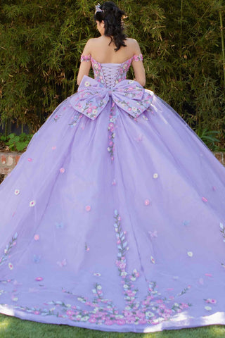 Schulterfreies Ballkleid mit Blumenmuster von Cinderella Couture 8260J
