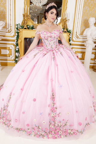 Schulterfreies Ballkleid mit Blumenmuster von Cinderella Couture 8260J