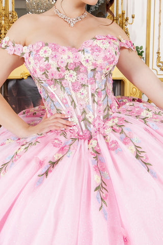 Schulterfreies Ballkleid mit Blumenmuster von Cinderella Couture 8260J