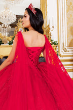 Ballkleid mit Cape-Ärmeln von Cinderella Couture 8270J