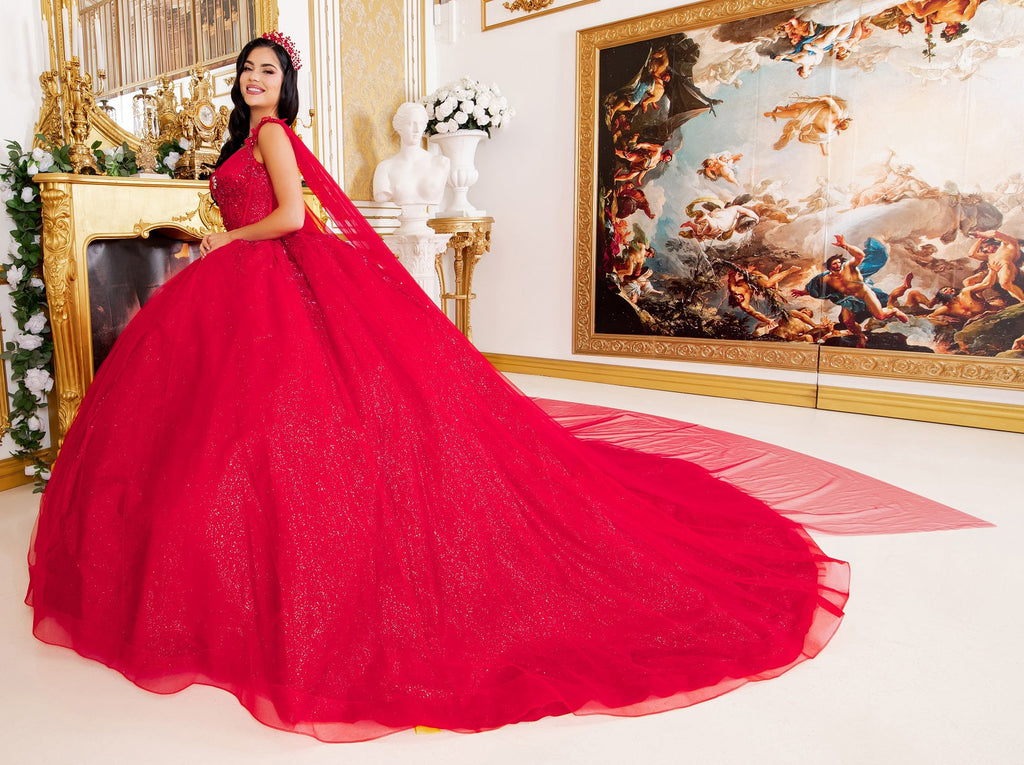 Ballkleid mit Cape-Ärmeln von Cinderella Couture 8270J