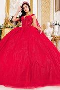 Robe de bal à manches cape par Cinderella Couture 8270J