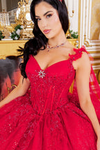 Ballkleid mit Cape-Ärmeln von Cinderella Couture 8270J