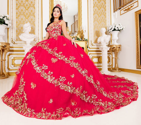 Ärmelloses Ballkleid mit Applikation von Cinderella Couture 8310J