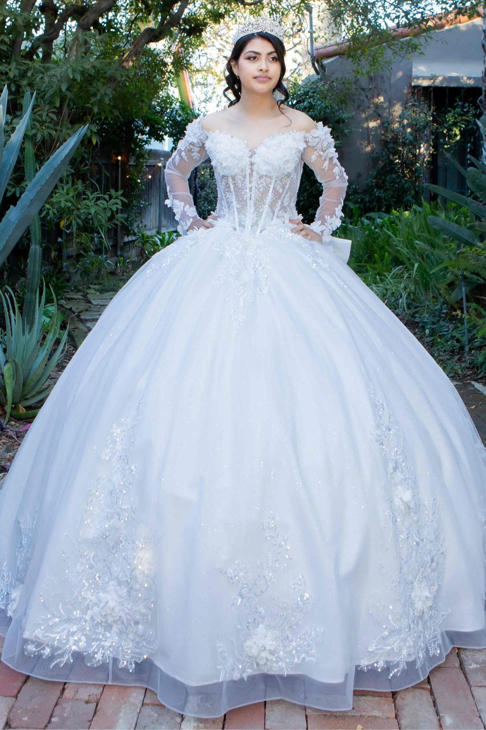 Long Sleeve Ball Gown by Cinderella Couture 8325J