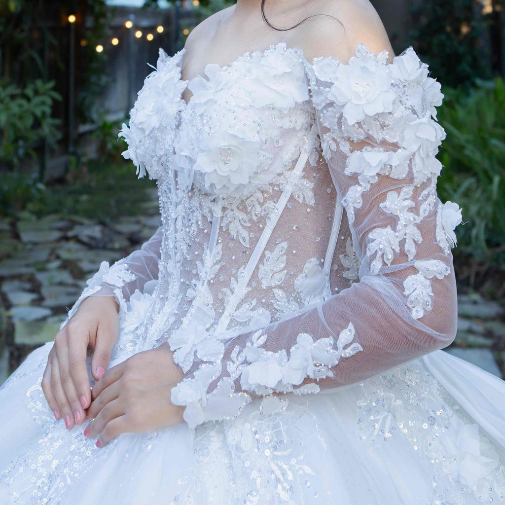 Long Sleeve Ball Gown by Cinderella Couture 8325J
