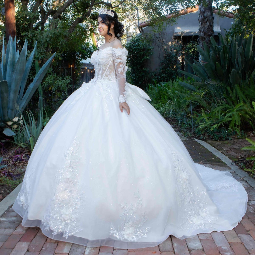 Long Sleeve Ball Gown by Cinderella Couture 8325J