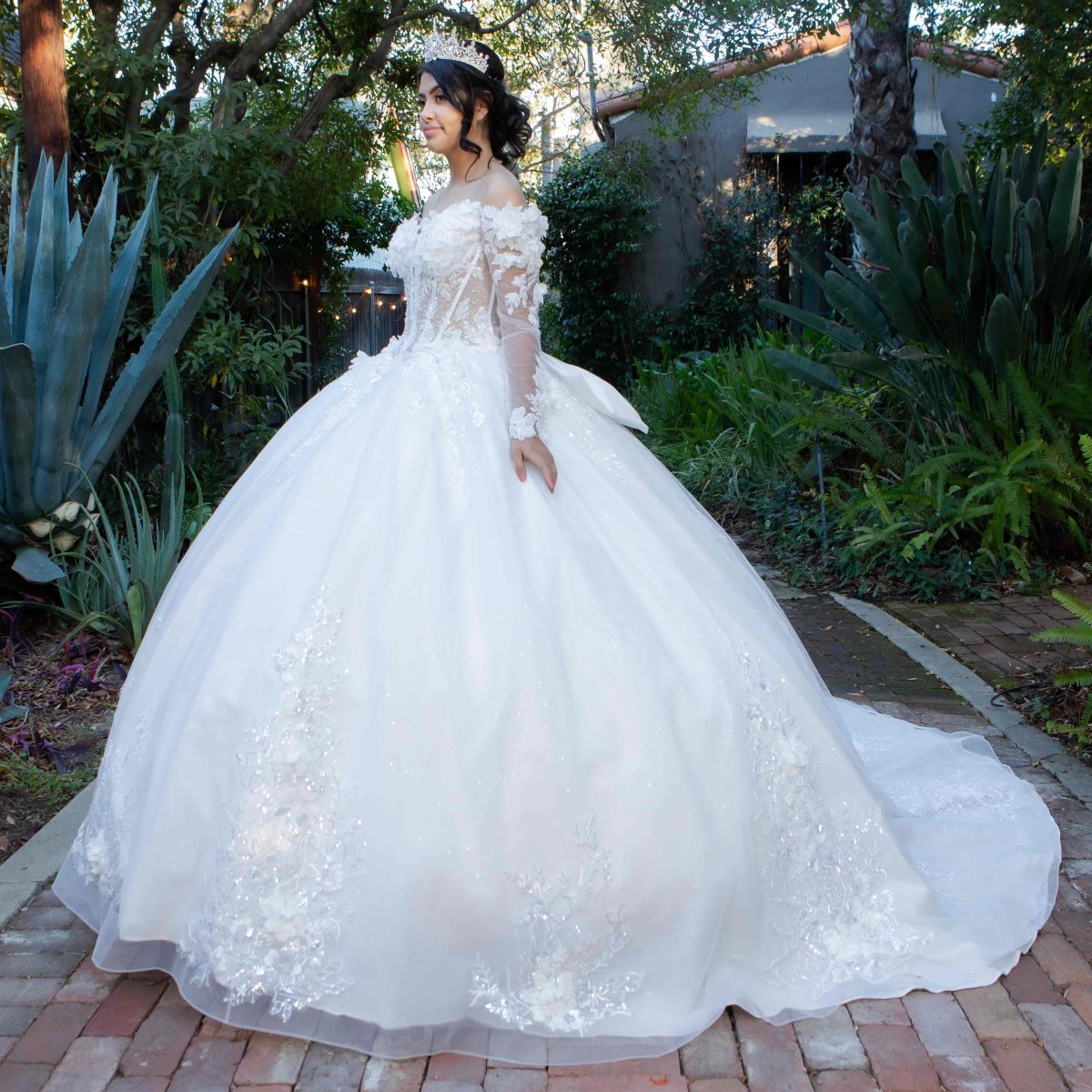 Long Sleeve Ball Gown by Cinderella Couture 8325J