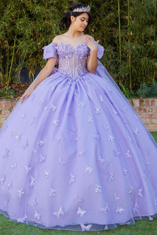 Ballkleid mit Cape-Ärmeln von Cinderella Couture 8350J