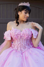 Ballkleid mit Cape-Ärmeln von Cinderella Couture 8350J