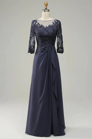 Kleid für die Brautmutter, lange Ärmel, mit Applikationen
