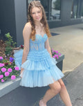 A-Line Spitze Kurzes Homecoming-Kleid Y2591