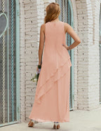 Vestidos longos de chiffon plus size para mãe da noiva, vestido formal de madrinha de casamento, 28019 