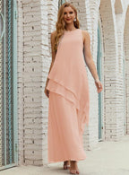 Vestidos longos de chiffon plus size para mãe da noiva, vestido formal de madrinha de casamento, 28019 