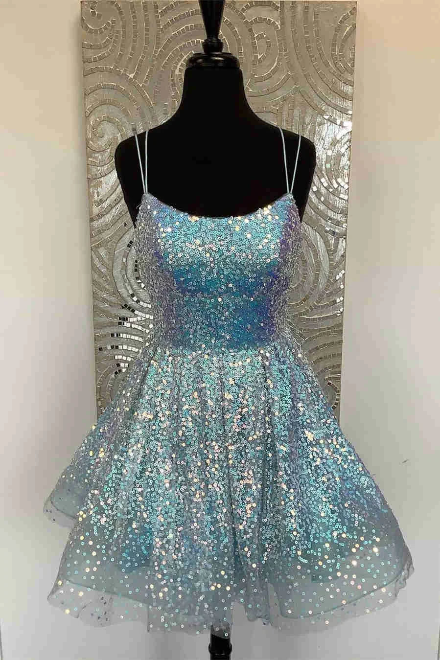 Niedliches, knallrosa Paillettenkleid in A-Linie für den Homecoming Ball Y1641